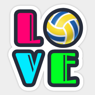 I Love Volleyball Sticker